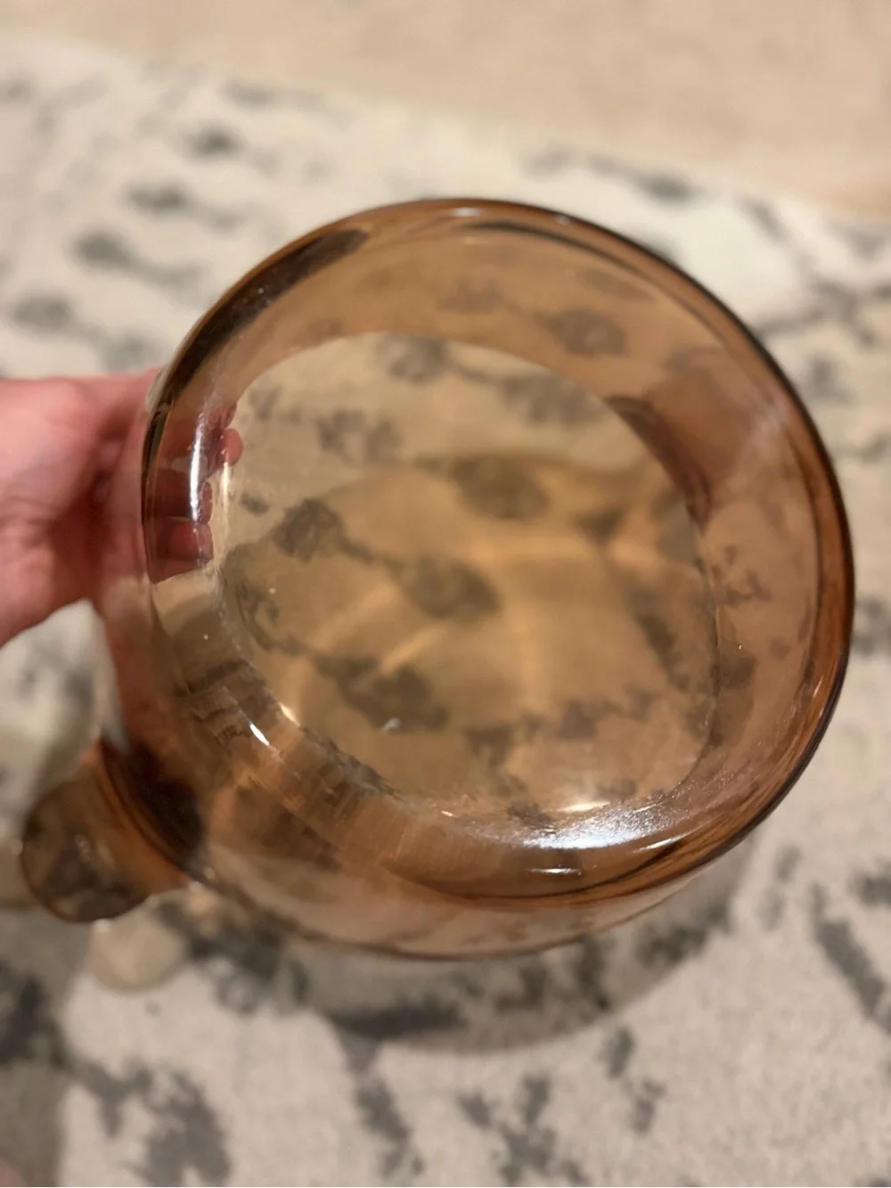 Amber Glass Two-Handle Serving Bowl - Home Kitchen